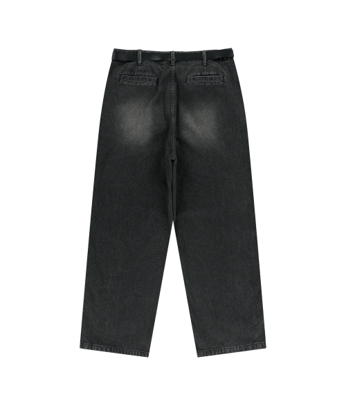 ENDOOR（エンドア）の「Belted corduroy denim pants (black)（デニムパンツ・メンズ・ブラック・1/3）」の3枚目の写真