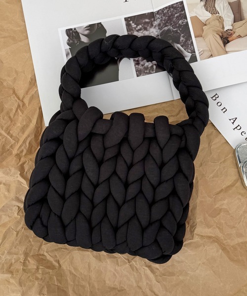 NOLITA LABORATORY（ノリータラボラトリー）の「【 NOLITA / ノリータ 】極太編み ミニハンドバッグ チャンキーヤーンバッグ（トートバッグ・レディース・ブラック/アイボリー/ライトグレー/ブルー・FREE）」の2枚目の写真