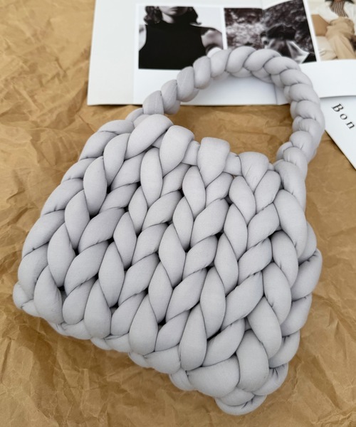 NOLITA LABORATORY（ノリータラボラトリー）の「【 NOLITA / ノリータ 】極太編み ミニハンドバッグ チャンキーヤーンバッグ（トートバッグ・レディース・ブラック/アイボリー/ライトグレー/ブルー・FREE）」の12枚目の写真