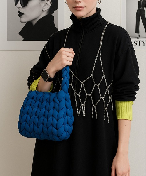 NOLITA LABORATORY（ノリータラボラトリー）の「【 NOLITA / ノリータ 】極太編み ミニハンドバッグ チャンキーヤーンバッグ（トートバッグ・レディース・ブラック/アイボリー/ライトグレー/ブルー・FREE）」の19枚目の写真
