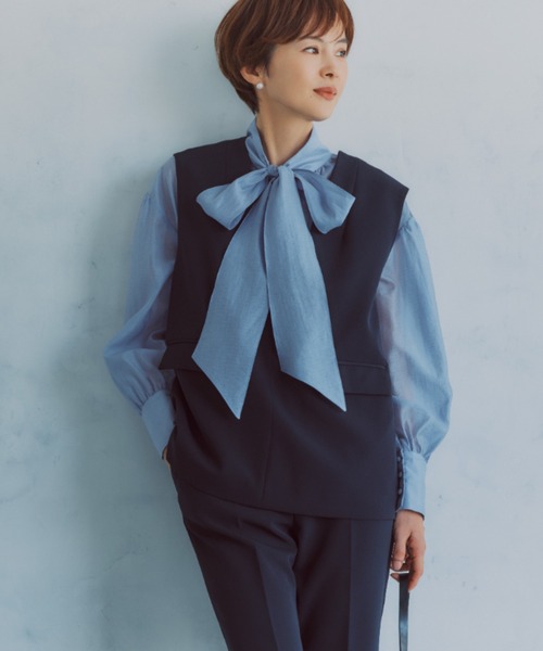 A part by(アパートバイ)の「【セレモニー】C*2WAYボウタイブラウス(シャツ/ブラウス・レディース・アイボリー/ライトブルー/ピンク系その他・FREE)」の3枚目の写真