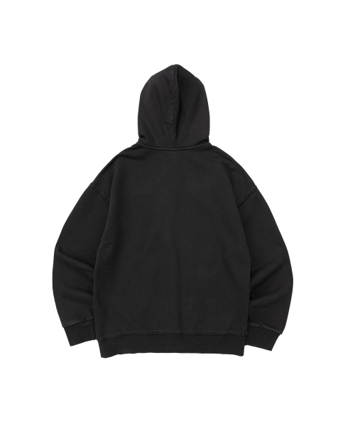 BECANVAS（ビキャンバス）の「BECANVAS PIGMENT DYDE OVERFIT HOOD ZIP-UP (BLACK)（パーカー・レディース・ブラック・SMALL/MEDIUM/LARGE/X-LARGE）」の2枚目の写真