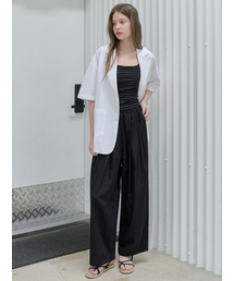 Linen Overfit Basic Tailored Jacket - White