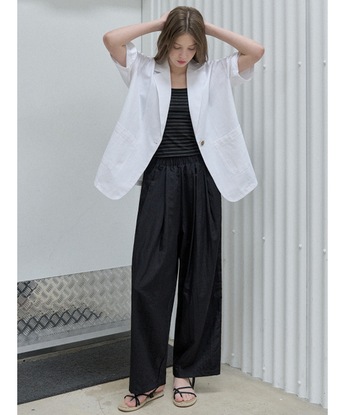 AVANT-G(アバン)の「Linen Overfit Basic Tailored Jacket - White(テーラードジャケット・レディース・その他・FREE)」の5枚目の写真
