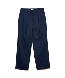 ZNO（ジーアンドオー）の「Cotton straight one-tuck pants, navy semi-wide fit（その他パンツ）」