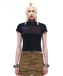 OPUS 0012（オーパス0012）の「Op. 07 GLORY CROP T-SHIRTS BLACK（Tシャツ/カットソー）」