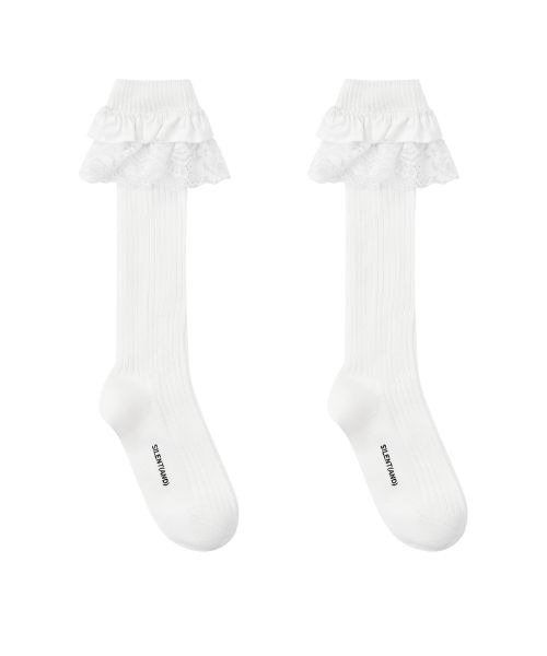 silent(and)（サイレントアンド）の「silent(and) frill socks（ソックス/靴下・レディース・ホワイト/ブラック・FREE）」の2枚目の写真