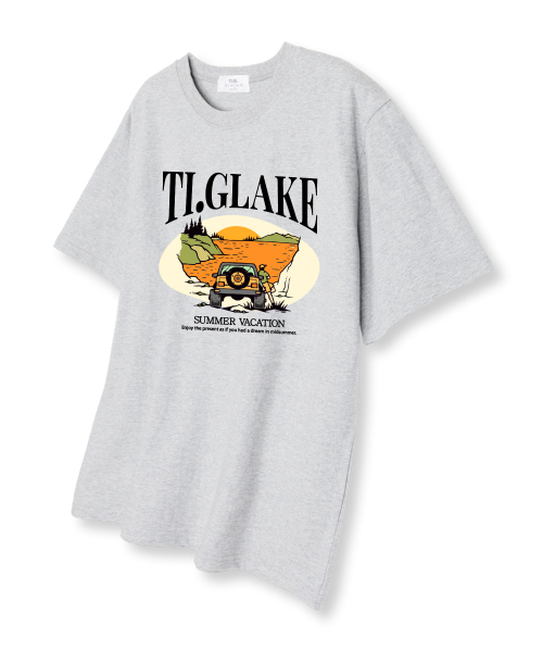TI.GLAKE(ティーグレイク)の「サンセットオフロード オーバーサイズ 半袖Tシャツ ライトグレー(Tシャツ/カットソー・レディース・その他・LARGE/X-LARGE/XX-LARGE)」の1枚目の写真