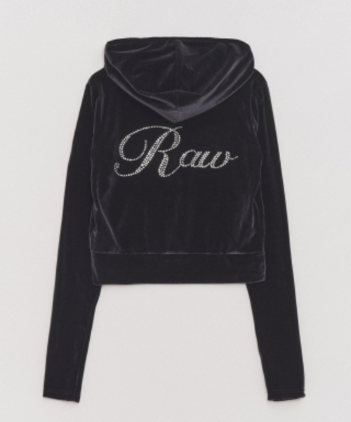 RAWMANTICS(ローマンティクス)の「ロゴキュービックスリムフィットベルベットジップアップネイビー(パーカー・レディース・その他・SMALL/MEDIUM)」の2枚目の写真