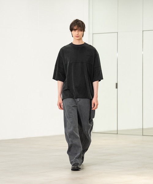 CITY TOKYO（シティトウキョウ）の「【CITY TOKYO/シティートーキョー】Urban cupro ﾌｯﾄﾎﾞｰﾙT（Tシャツ/カットソー・メンズ・ブラック/オフホワイト・1/2）」の7枚目の写真