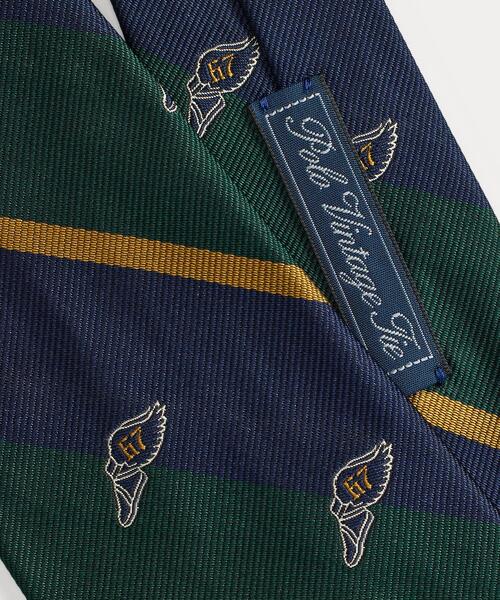 POLO RALPH LAUREN(ポロ ラルフ ローレン)の「ヴィンテージインスパイアード ストライプド シルク ロゴ ネクタイ(ネクタイ・メンズ・グリーン・ONE)」の4枚目の写真