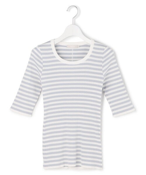 ICB（アイシービー）の「4×2リブ プルオーバーカットソー（Tシャツ/カットソー・レディース・ネイビー系1/アイボリー系/ダルブルー系1/ブラック系・LARGE/X-LARGE）」の4枚目の写真