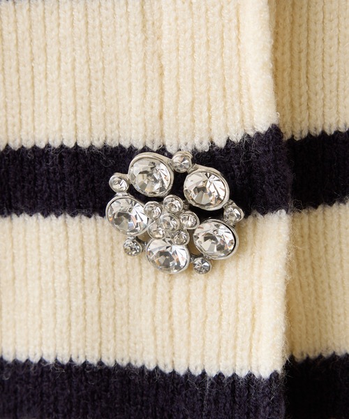 Seemi. byNICECLAUP（ シーミーバイナイスクラップ）の「【Seemi.】襟付きニット（ニット/セーター・レディース・杢グレー/ホワイト×ネイビー/ミント・FREE）」の19枚目の写真