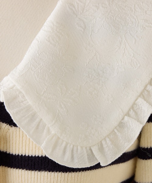 Seemi. byNICECLAUP（ シーミーバイナイスクラップ）の「【Seemi.】襟付きニット（ニット/セーター・レディース・杢グレー/ホワイト×ネイビー/ミント・FREE）」の20枚目の写真