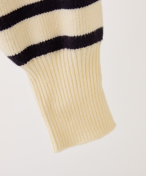 Seemi. byNICECLAUP（ シーミーバイナイスクラップ）の「【Seemi.】襟付きニット（ニット/セーター・レディース・杢グレー/ホワイト×ネイビー/ミント・FREE）」の21枚目の写真