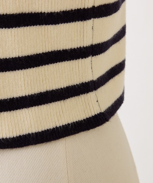 Seemi. byNICECLAUP（ シーミーバイナイスクラップ）の「【Seemi.】襟付きニット（ニット/セーター・レディース・杢グレー/ホワイト×ネイビー/ミント・FREE）」の22枚目の写真