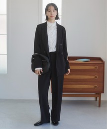 ANGIE（アンジー）の「【オケージョン対応 / セレモニー対応 / セットアップ対応】タック センタープレス ワイド ストレートパンツ（スラックス）」