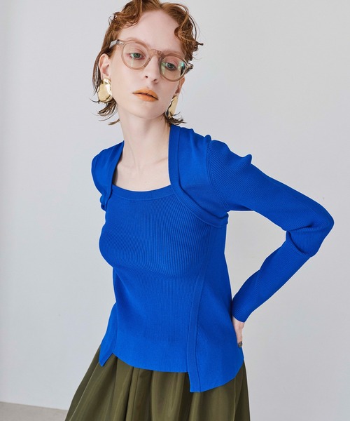 SQUARE NECK KT TOP（ニット/セーター）｜OMMO（オーエムエムオー）の