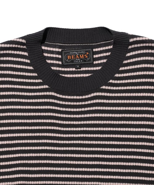 BEAMS PLUS（ビームスプラス）の「Knit Tee Dot Pattern Jacquard（Tシャツ/カットソー・メンズ・ブラウン/ネイビー/チャコールグレー・MEDIUM/LARGE/SMALL/X-LARGE）」の8枚目の写真