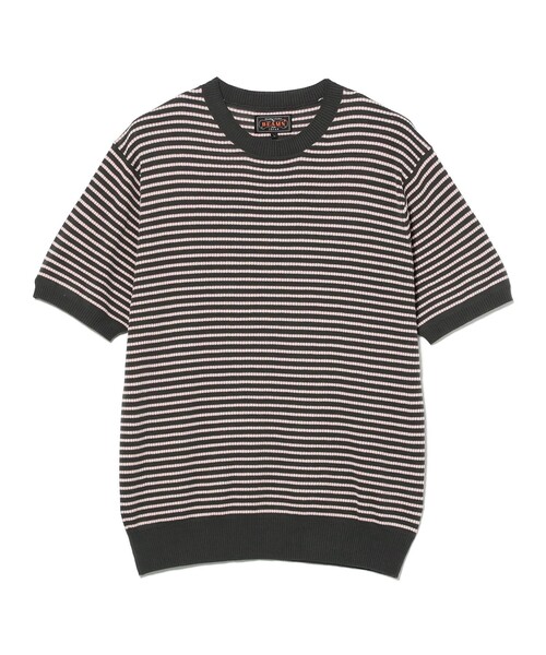 BEAMS PLUS（ビームスプラス）の「Knit Tee Dot Pattern Jacquard（Tシャツ/カットソー・メンズ・ブラウン/ネイビー/チャコールグレー・MEDIUM/LARGE/SMALL/X-LARGE）」の13枚目の写真
