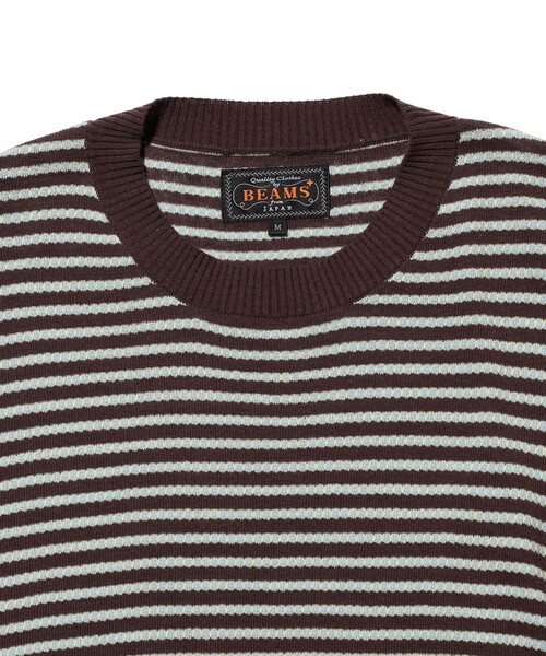 BEAMS PLUS（ビームスプラス）の「Knit Tee Dot Pattern Jacquard（Tシャツ/カットソー・メンズ・ブラウン/ネイビー/チャコールグレー・MEDIUM/LARGE/SMALL/X-LARGE）」の17枚目の写真