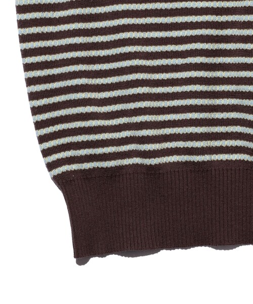 BEAMS PLUS（ビームスプラス）の「Knit Tee Dot Pattern Jacquard（Tシャツ/カットソー・メンズ・ブラウン/ネイビー/チャコールグレー・MEDIUM/LARGE/SMALL/X-LARGE）」の19枚目の写真