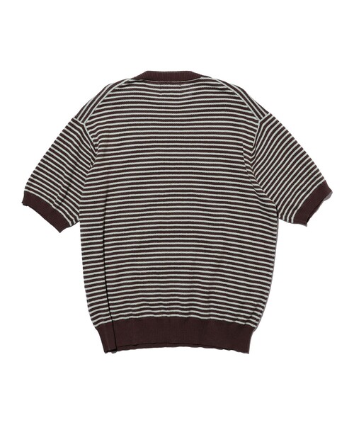 BEAMS PLUS（ビームスプラス）の「Knit Tee Dot Pattern Jacquard（Tシャツ/カットソー・メンズ・ブラウン/ネイビー/チャコールグレー・MEDIUM/LARGE/SMALL/X-LARGE）」の20枚目の写真