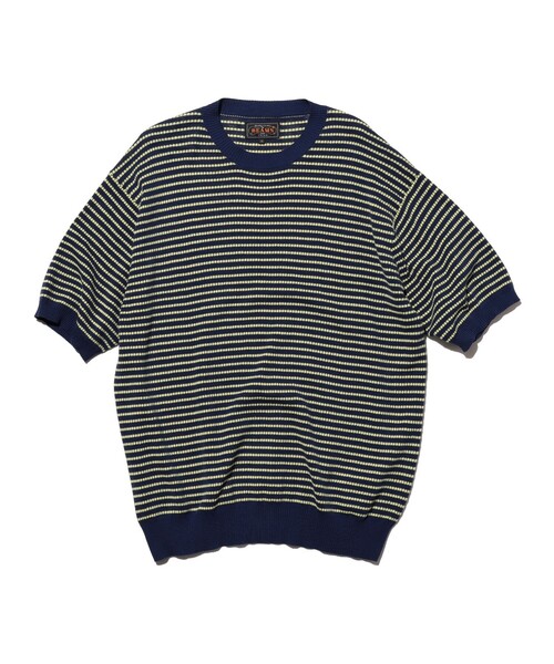 BEAMS PLUS(ビームスプラス)の「Knit Tee Dot Pattern Jacquard(Tシャツ/カットソー・メンズ・ブラウン/ネイビー/チャコールグレー・MEDIUM/LARGE/SMALL/X-LARGE)」の18枚目の写真