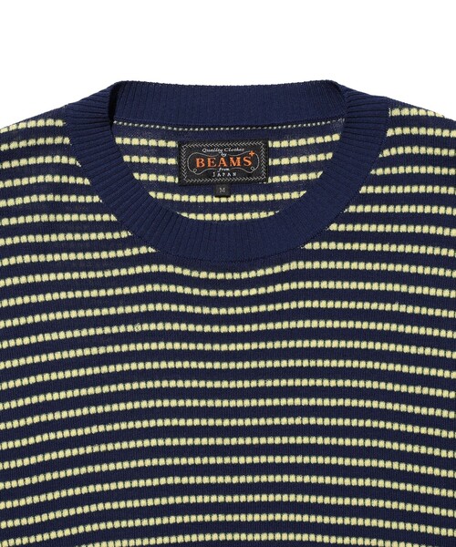 BEAMS PLUS(ビームスプラス)の「Knit Tee Dot Pattern Jacquard(Tシャツ/カットソー・メンズ・ブラウン/ネイビー/チャコールグレー・MEDIUM/LARGE/SMALL/X-LARGE)」の19枚目の写真