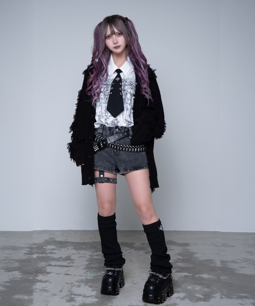 REFLEM(レフレム)の「『REFLEM/レフレム』フリンジニットカーディガン(カーディガン/ボレロ・レディース・グレー/ブラック・FREE)」の19枚目の写真