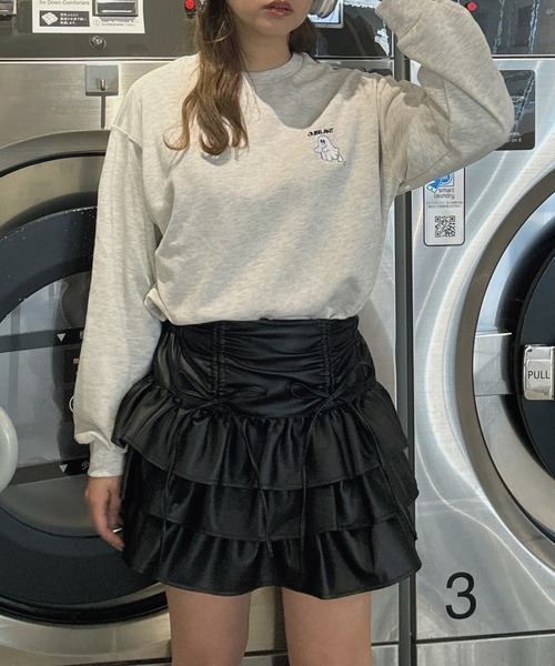 AS KNOW AS plus(アズノゥアズプラス)の「○キャラクターデザインスウェットプルオーバー(おばけ・うさぎ・ハンバーガー)(スウェット・レディース・スミクロ/オートミール/ネイビー/アイボリー/ピンク系/ベージュ系/グレー系・FREE)」の10枚目の写真