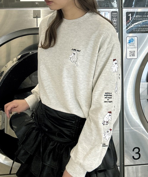 AS KNOW AS plus(アズノゥアズプラス)の「○キャラクターデザインスウェットプルオーバー(おばけ・うさぎ・ハンバーガー)(スウェット・レディース・スミクロ/オートミール/ネイビー/アイボリー/ピンク系/ベージュ系/グレー系・FREE)」の14枚目の写真