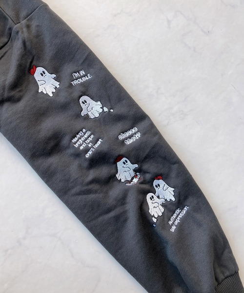 セール】○キャラクターデザインスウェットプルオーバー（おばけ