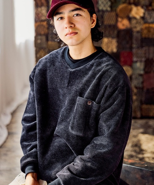 niko and...(ニコアンド)の「カットモールVネックプルオーバー(Tシャツ/カットソー・メンズ・チャコール/ネイビー/アイボリー・LARGE/MEDIUM)」の7枚目の写真