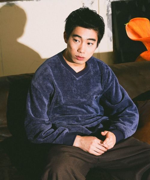 niko and...(ニコアンド)の「カットモールVネックプルオーバー(Tシャツ/カットソー・メンズ・チャコール/ネイビー/アイボリー・LARGE/MEDIUM)」の9枚目の写真