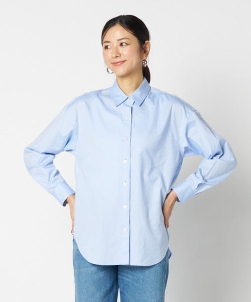 HELIOPOLE(エリオポール)の「the EDITOR SHIRT(シャツ/ブラウス・レディース・サックスブルー/ホワイト/ピンク・38)」の2枚目の写真