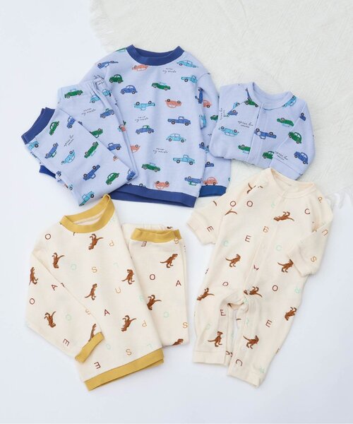 apres les cours（アプレレクール）の「恐竜・車柄パジャマ（ルームウェア/パジャマ・キッズ・サックスブルー/アイボリー・130/120/110/100/90/80）」の5枚目の写真