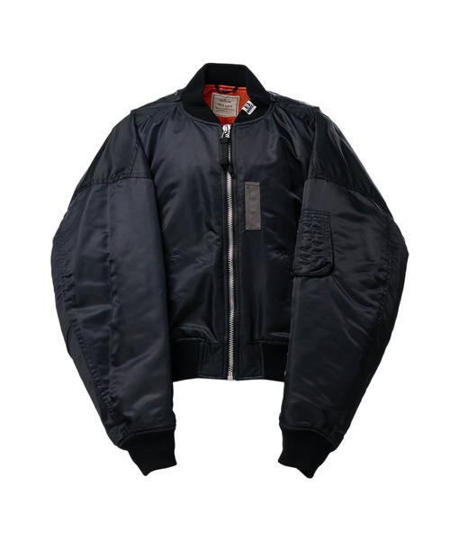 Maison MIHARA YASUHIRO(メゾンミハラヤスヒロ)の「Vest Combined Flight Jacket(ブルゾン・メンズ・ブラック/カーキ・46)」の1枚目の写真
