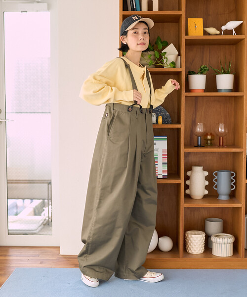 FREAK'S STORE（フリークスストア）の「RED KAP × FREAK'S STORE/レッドキャップ 別注 サスペンダー付き ビッグ 2タック ツイルパンツ＜セットアップ対応＞（チノパンツ・レディース・ベージュ/オリーブ/ブラック・ﾌﾘ-）」の5枚目の写真