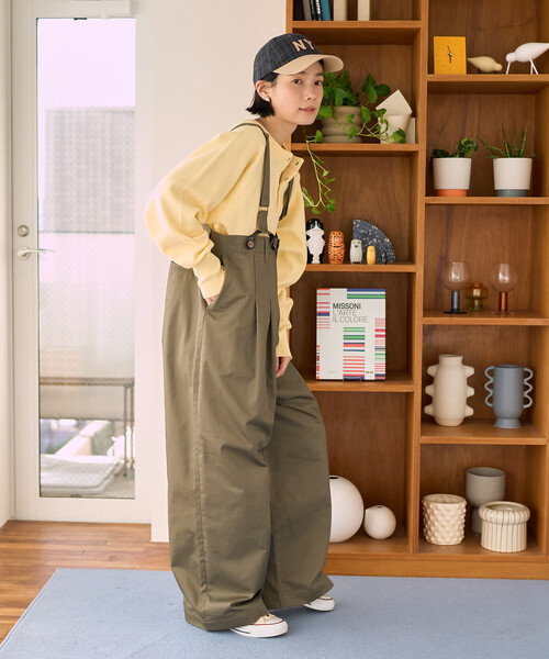 FREAK'S STORE（フリークスストア）の「RED KAP × FREAK'S STORE/レッドキャップ 別注 サスペンダー付き ビッグ 2タック ツイルパンツ＜セットアップ対応＞（チノパンツ・レディース・ベージュ/オリーブ/ブラック・ﾌﾘ-）」の6枚目の写真