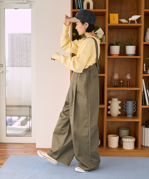 FREAK'S STORE（フリークスストア）の「RED KAP × FREAK'S STORE/レッドキャップ 別注 サスペンダー付き ビッグ 2タック ツイルパンツ＜セットアップ対応＞（チノパンツ・レディース・ベージュ/オリーブ/ブラック・ﾌﾘ-）」の8枚目の写真