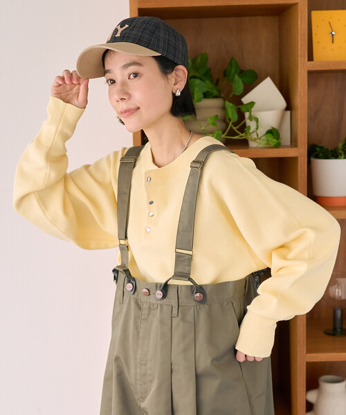 FREAK'S STORE（フリークスストア）の「RED KAP × FREAK'S STORE/レッドキャップ 別注 サスペンダー付き ビッグ 2タック ツイルパンツ＜セットアップ対応＞（チノパンツ・レディース・ベージュ/オリーブ/ブラック・ﾌﾘ-）」の9枚目の写真