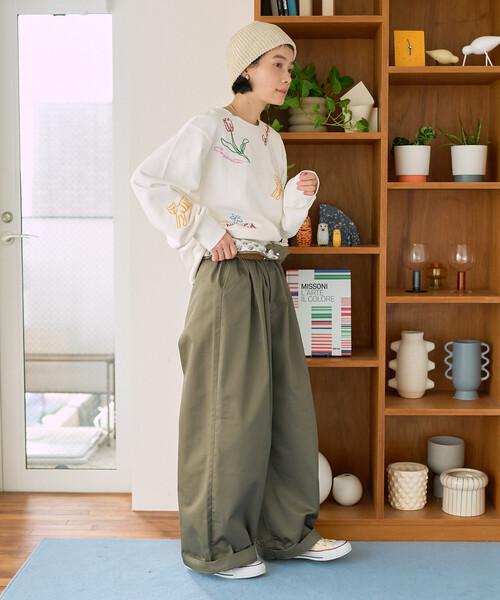 FREAK'S STORE（フリークスストア）の「RED KAP × FREAK'S STORE/レッドキャップ 別注 サスペンダー付き ビッグ 2タック ツイルパンツ＜セットアップ対応＞（チノパンツ・レディース・ベージュ/オリーブ/ブラック・ﾌﾘ-）」の16枚目の写真
