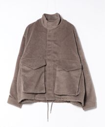 many men many mind（メニーメンメニーマインド）の「【RES】【many men many mind】 無地シャギーミリタリースタンドブルゾン（ミリタリージャケット）」