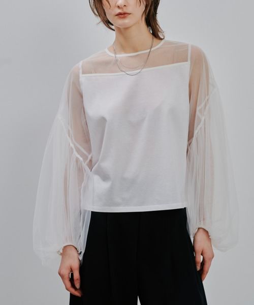 Julep（ジュレップ）の「Tulle Tops（シャツ/ブラウス・レディース・オフホワイト/グレー/ブラック・FREE）」の2枚目の写真