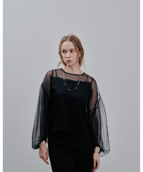 Julep（ジュレップ）の「Tulle Tops（シャツ/ブラウス・レディース・オフホワイト/グレー/ブラック・FREE）」の6枚目の写真