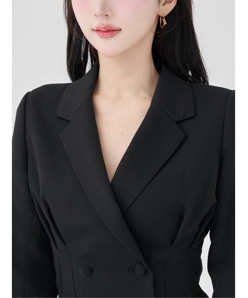 パネルデザインシルエットぺプラムジャケット（その他アウター