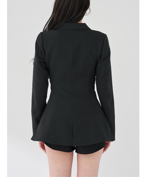 パネルデザインシルエットぺプラムジャケット（その他アウター