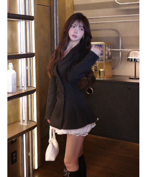 パネルデザインシルエットぺプラムジャケット（その他アウター