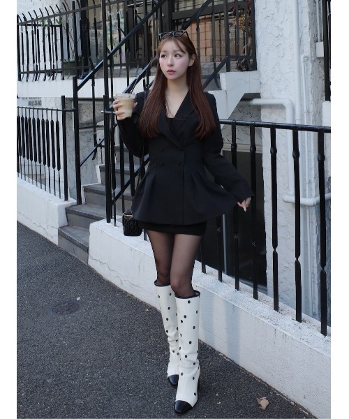 パネルデザインシルエットぺプラムジャケット（その他アウター